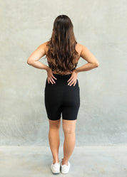 RIBBED MATERNITY BIKE SHORT ONYX