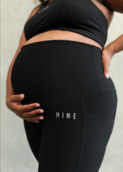 RIBBED MATERNITY FULL LENGTH LEGGING ONYX