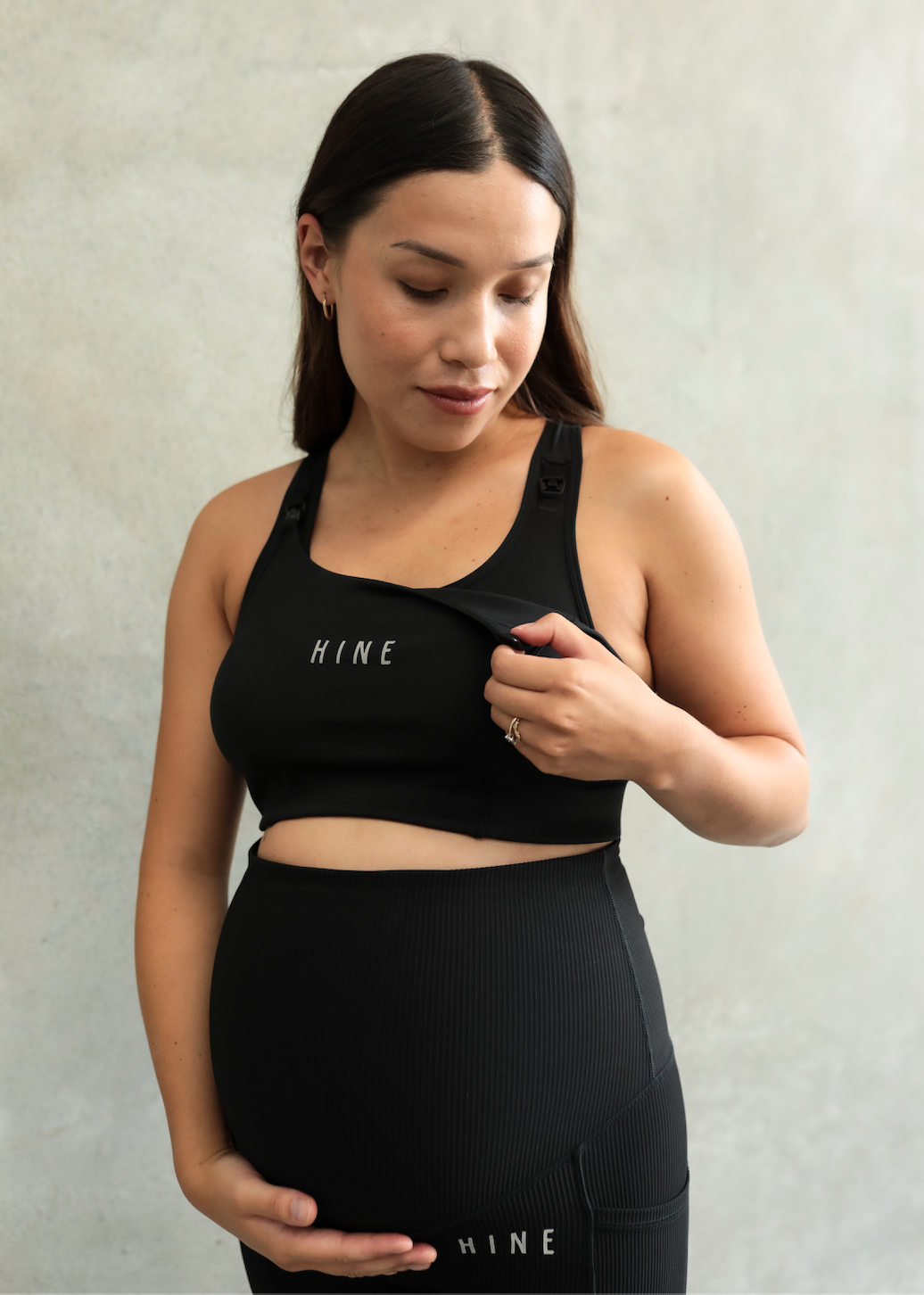 STAPLE MATERNITY RACERBACK BRA ONYX