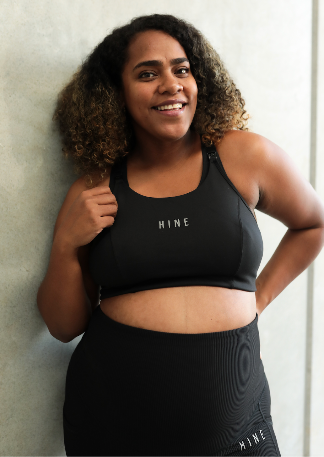 STAPLE MATERNITY RACERBACK BRA ONYX