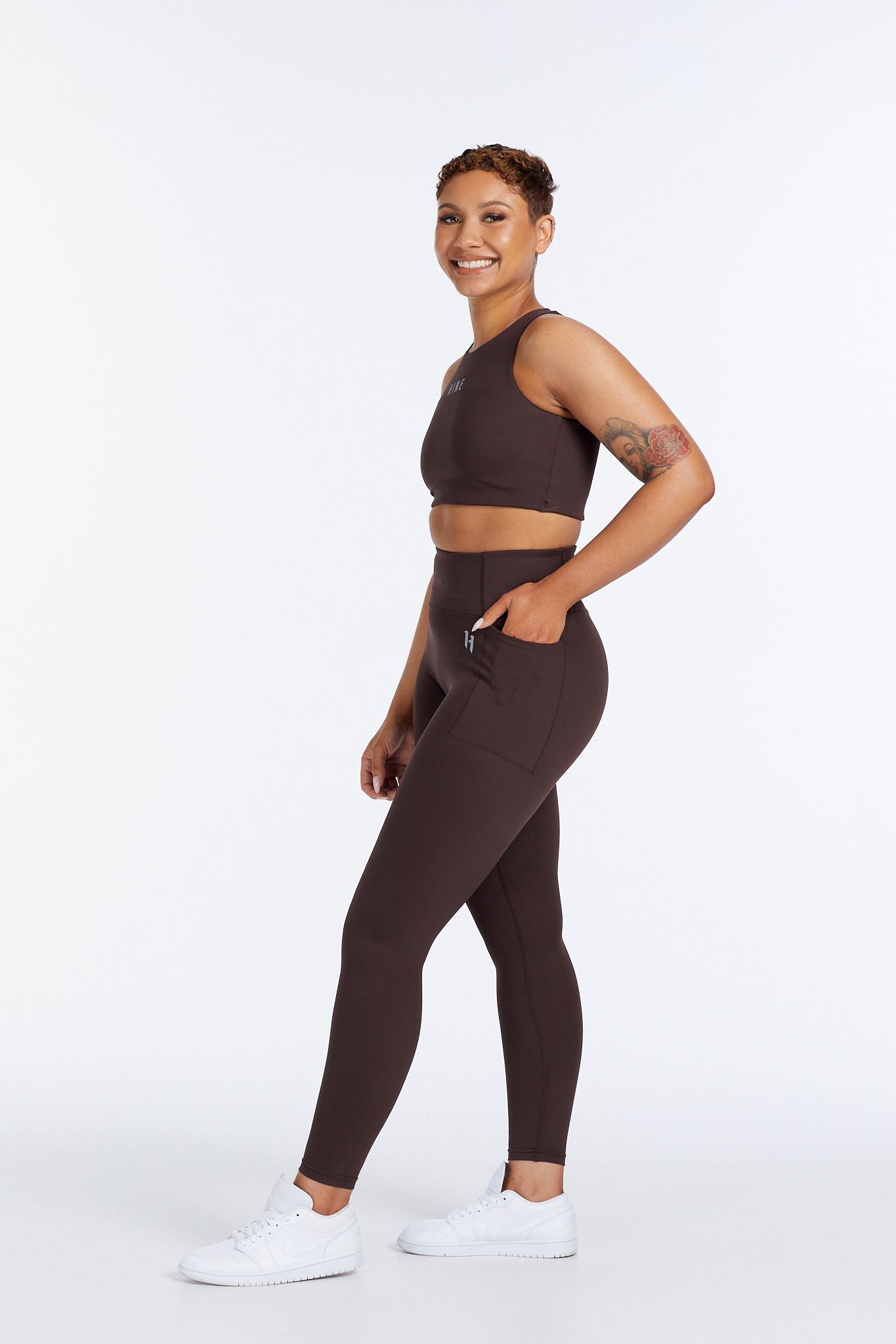 HYBRID FULL LENGTH LEGGINGS ESPRESSO