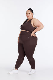 HYBRID FULL LENGTH LEGGINGS ESPRESSO